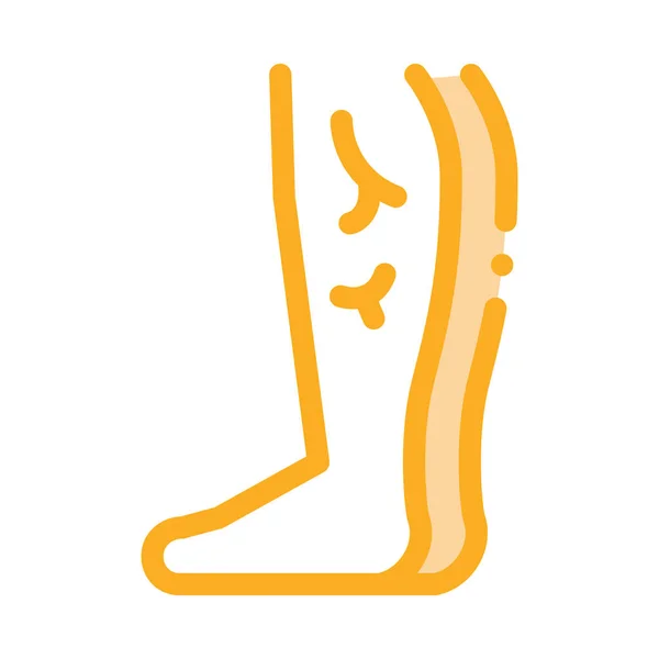 Нога с варикозным расширением вен цветная иконка вектора иллюстрации — стоковый вектор