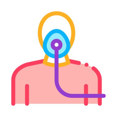 Astımlı renk ikonu çizimi için nebulizer oksijen maskesi