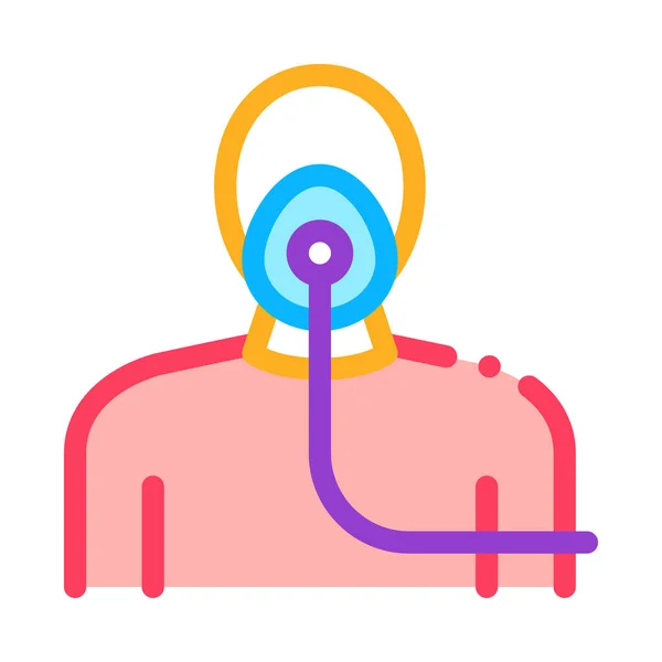 Masque à oxygène nébuliseur pour illustration vectorielle d'icône de couleur asthmatique — Image vectorielle