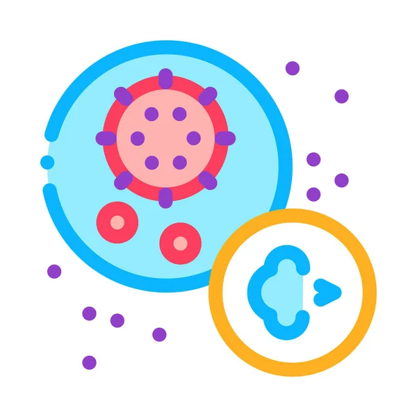 Virus disease asthma color icon vector illustration — Stock Vector