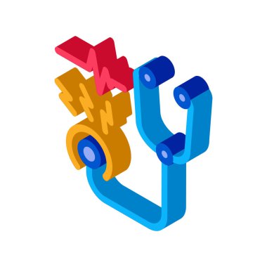 stetoskop aracı izometrik vektör illüstrasyon rengi