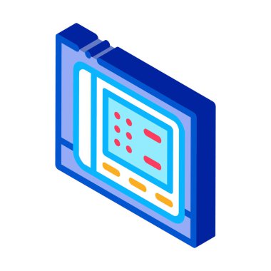 kardiyo elektronik cihaz izometrik ikon vektör çizimi