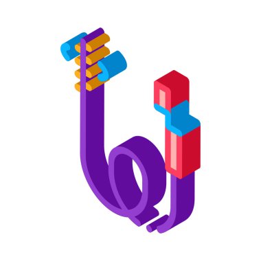 temizleyici pençe izometrik ikon vektör çizimi