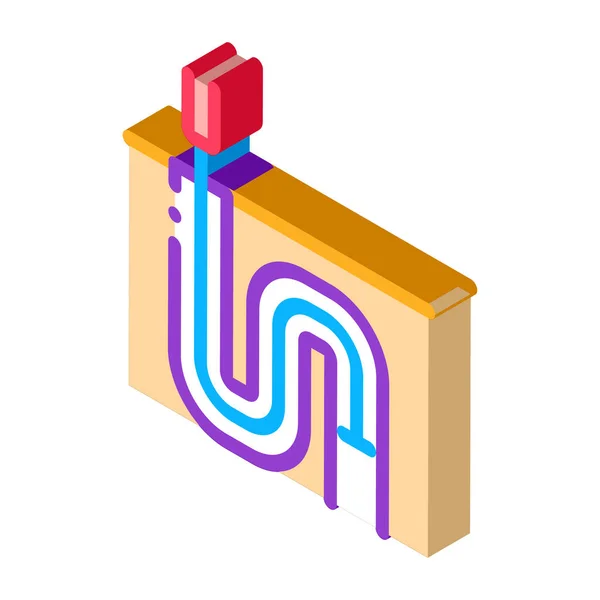 파이프 청소 장비 isometric 아이콘 벡터 일러스트 — 스톡 벡터