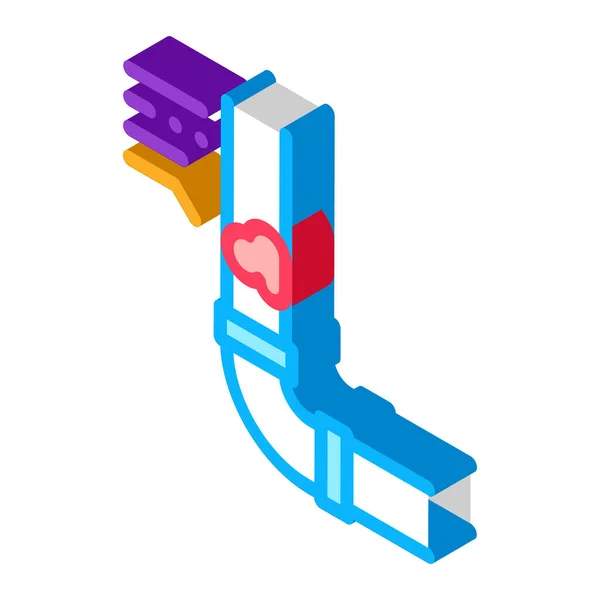 Tube bouché icône isométrique vecteur illustration couleur — Image vectorielle