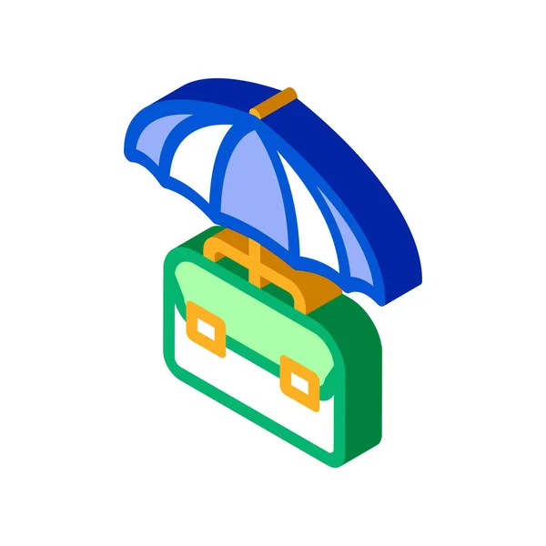 Захист бізнесу з парасолькою ізометрична іконка Векторна ілюстрація — стоковий вектор