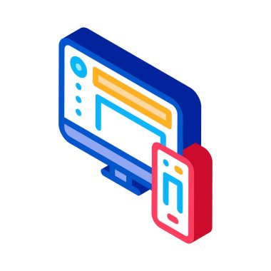 adaptif resim izometrik ikon vektör illüstrasyon rengi