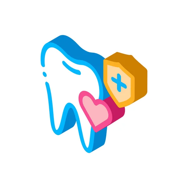 Dentist teeth insurance isometric icon vector illustration — Stock Vector