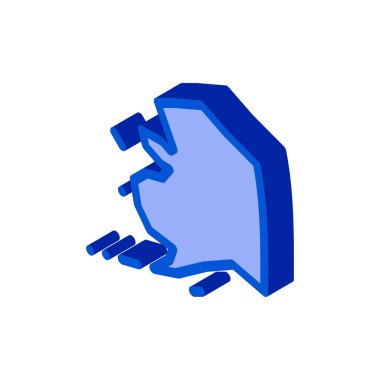 Arktik kıta izometrik ikon vektör illüstrasyon rengi