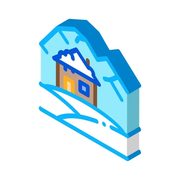 Casa ártica ícono isométrico vector ilustración color — Vector de stock