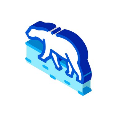 kutup ayısı izometrik ikon vektör illüstrasyon rengi