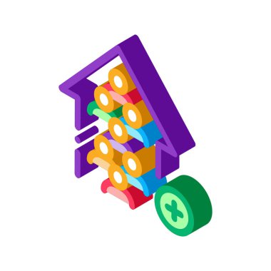 takım büyüme hızı izometrik ikon vektör çizimi