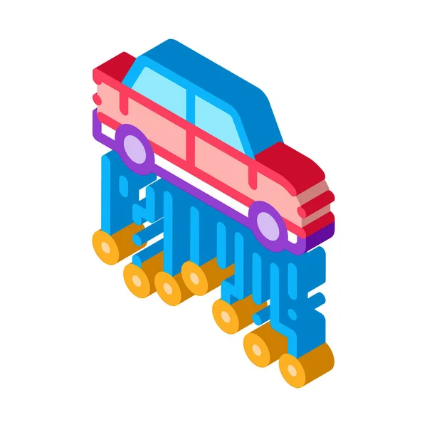 Bil elektroniskt system isometrisk ikon vektor illustration — Stock vektor