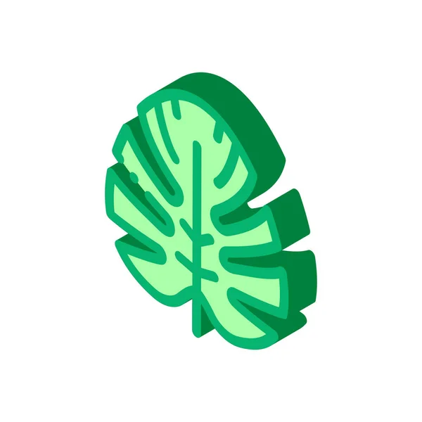 Növényi levél izometrikus ikon vektor illusztráció színe — Stock Vector