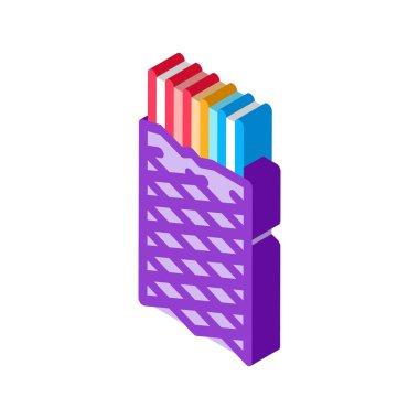 Metalik yalıtım kablosu izometrik ikon vektör çizimi