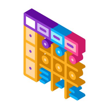 Yeni doğan izometrik ikon vektör illüstrasyonunun apgar skoru