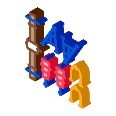 teçhizat karting parça izometrik ikon vektör çizimi