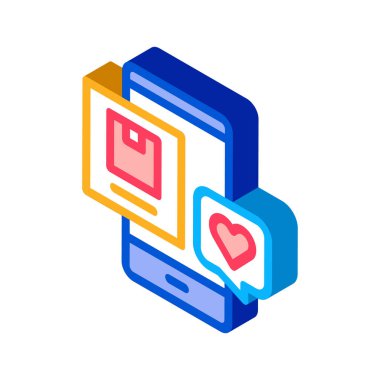 telefon uygulaması dijital marka dokunuş noktaları izometrik ikon vektör illüstrasyonu