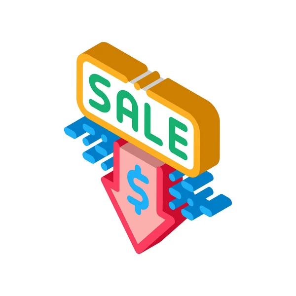 Sconto prezzo di vendita icona isometrica vettoriale illustrazione — Vettoriale Stock