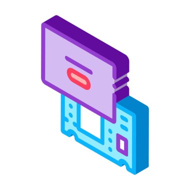 laptop izometrik ikon vektör illüstrasyon rengi