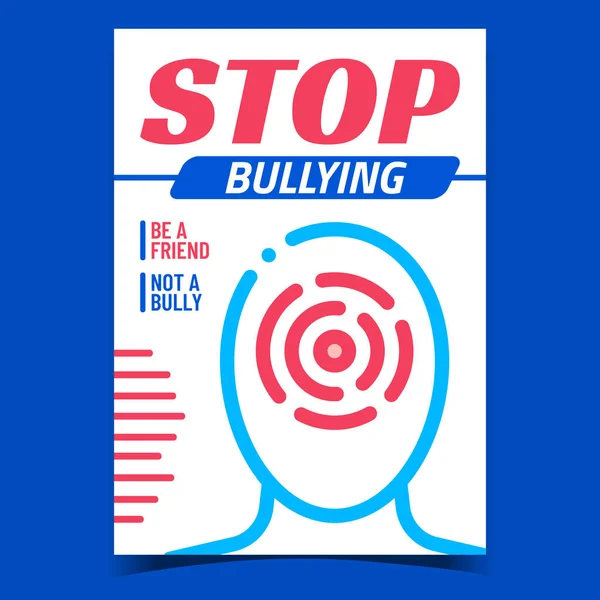 Stop Bullying Creative Promotion Poster Vector - Stok Vektor
