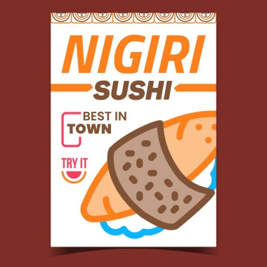 Nigiri Sushi Yaratıcı Reklam Sancakları Vektörü
