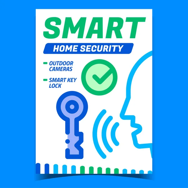 Smart Home Security Creative Promo Banner Vector — Vector de stock