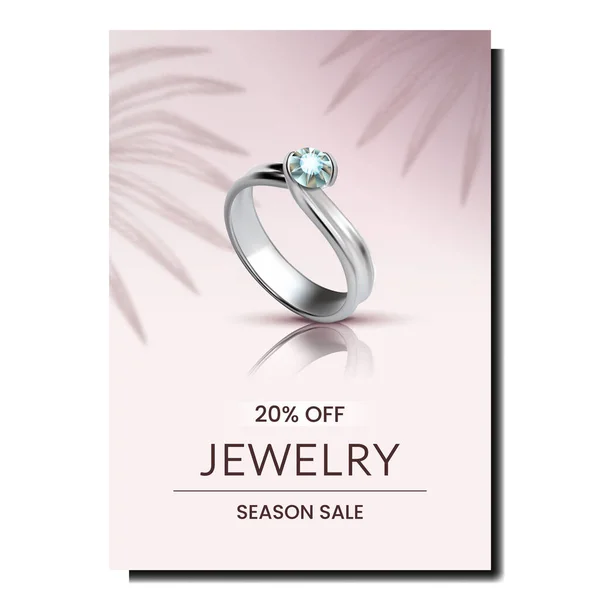 Ring Jewelry Accessory Promotional Banner Vector — 스톡 벡터