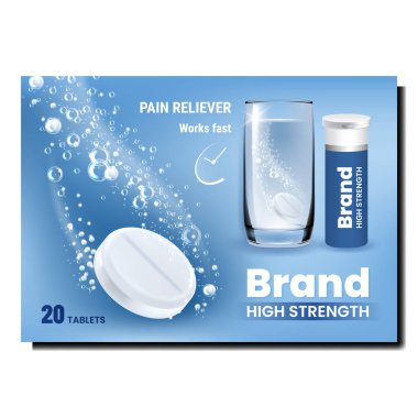 Ağrı kesici tabletler Yaratıcı Reklam Sancakları Vektörü