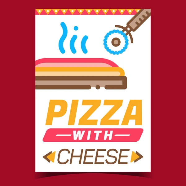 Pizza With Cheese Creative Promotion Banner Vector — Stock Vector