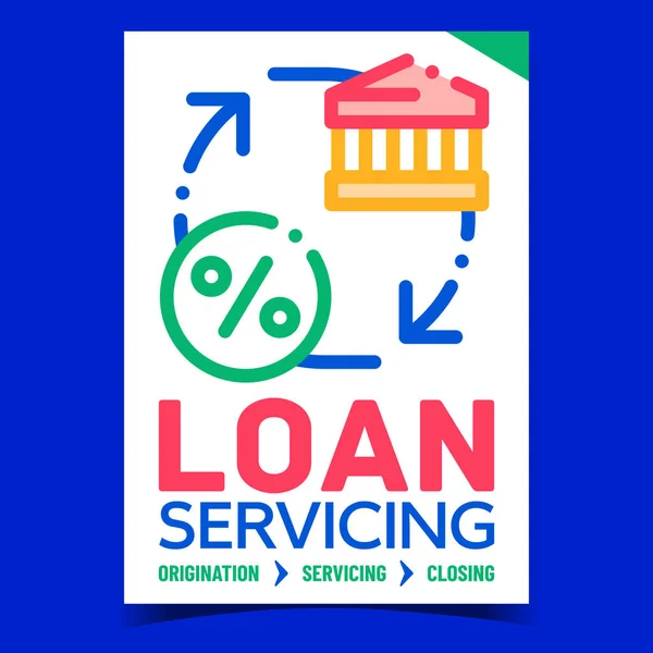 Loan Servicing Creative Promotion Poster Vector — Stock Vector