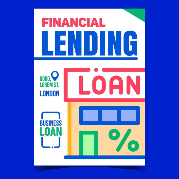 Financial Lending Office Promotion Poster Vector — Stock Vector