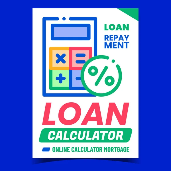 Loan Calculator Creative Promotion Banner Vector — Stock Vector