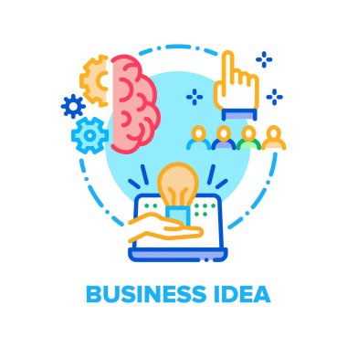 İş Fikri Vektörü Renk Çizimi