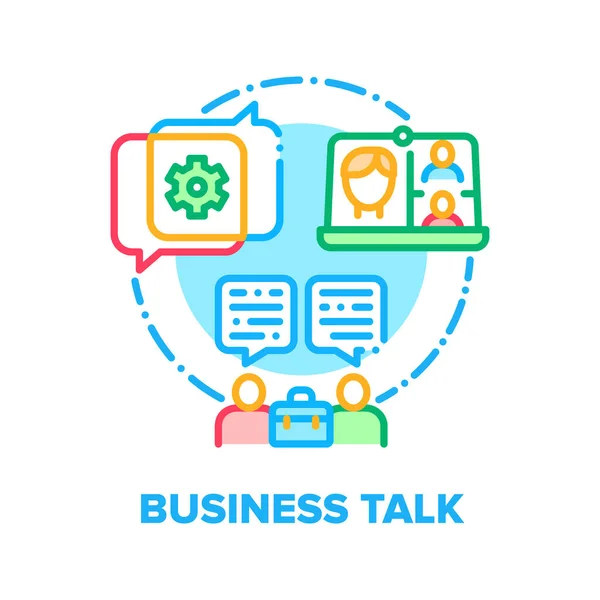 Business Talk Vector Concept Illustration couleur — Image vectorielle