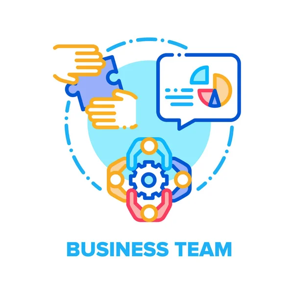 Business Team Vector Concept Illustration des couleurs — Image vectorielle