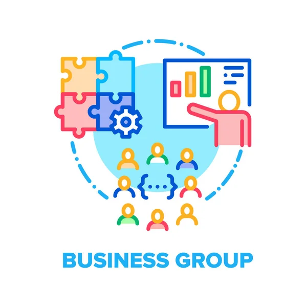 Business Group Vector Koncepció Szín Illusztráció — Stock Vector