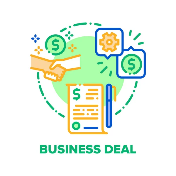 Business Deal Vector konceptet färg Illustration — Stock vektor