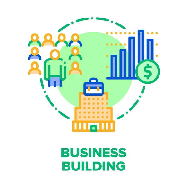 Business Building Center Vector Concept Couleur — Image vectorielle