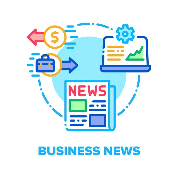 Business News Concept vectoriel Illustration couleur — Image vectorielle