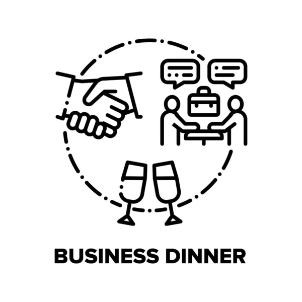Бізнес вечеря Вектор концепція Чорна ілюстрація — стоковий вектор