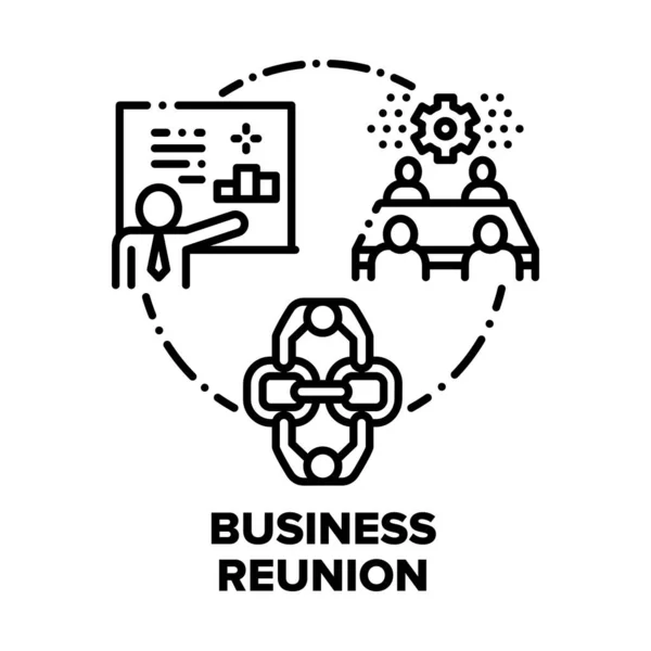 Business Reunion Vector Concept Zwarte Illustratie — Stockvector