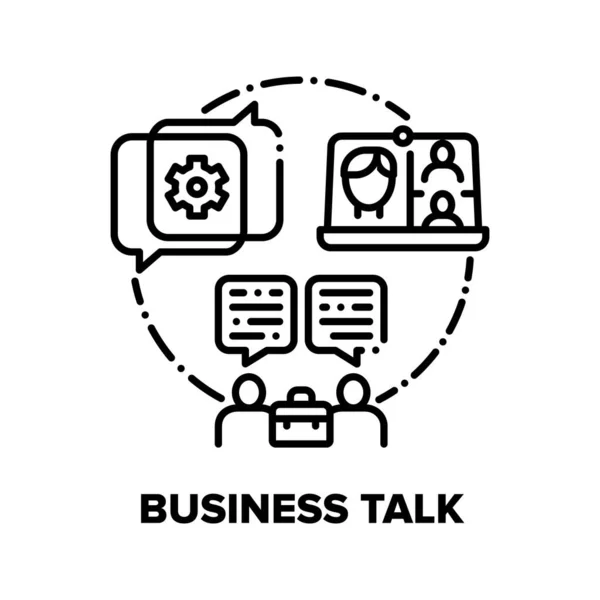 Business Talk Concetto vettoriale Illustrazione nera — Vettoriale Stock