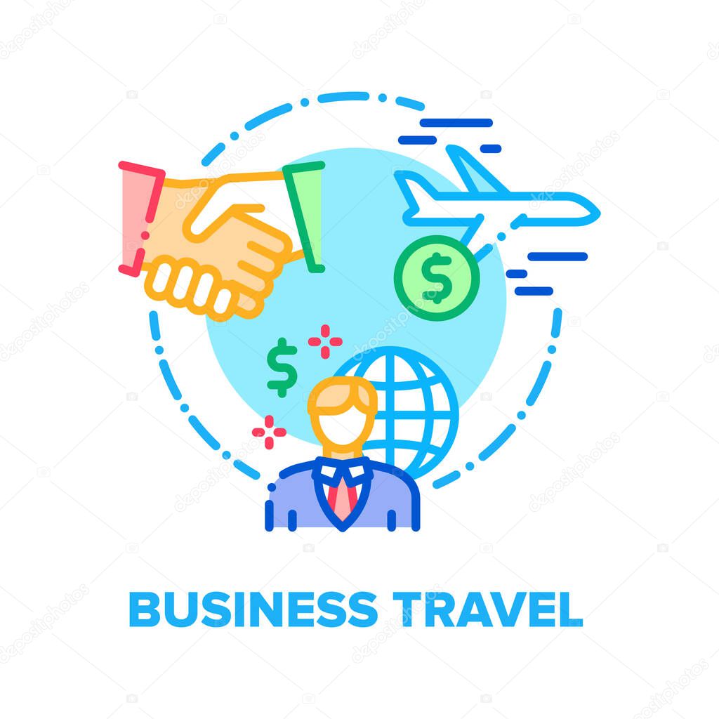 Business Travel Vector Concept Color Illustration