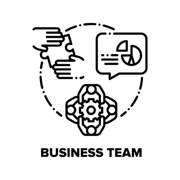 Business Team Vector Concept Black Illustration — Image vectorielle