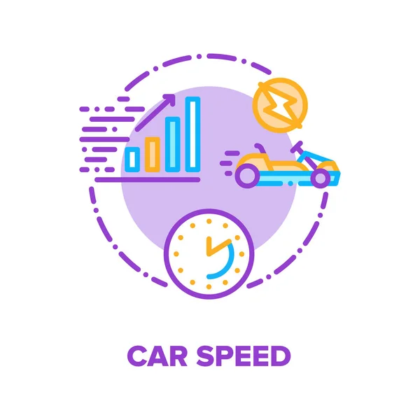 Bilens hastighet Race vektor koncept Färg Illustration — Stock vektor