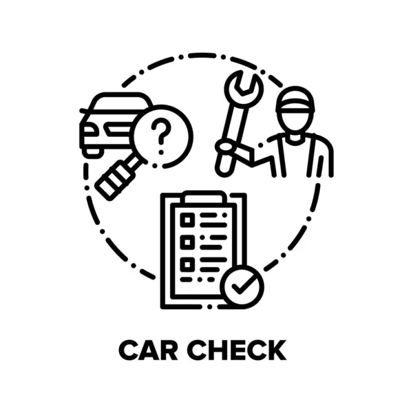 Car Check Repair Service Vector Concept Schwarze Abbildung — Stockvektor