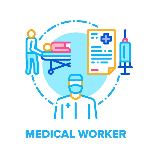 Illustration de couleur de concept de vecteur de travailleur médical — Image vectorielle