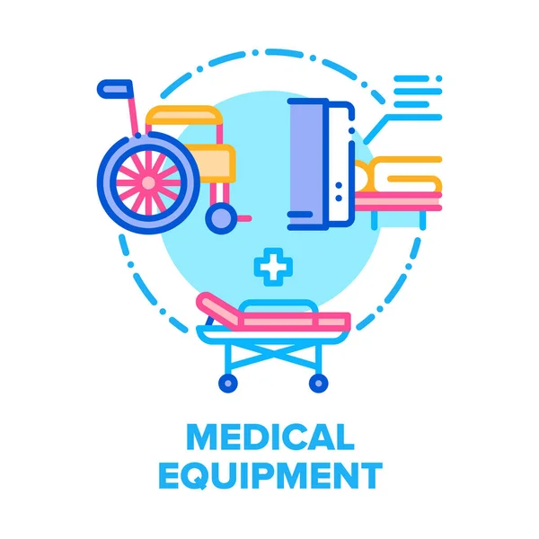 Medizinische Geräte Krankenhaus Vektor-Konzept Farbe — Stockvektor