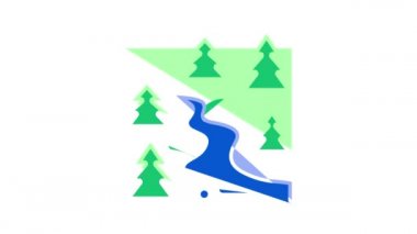 Nehir manzarası Simge Canlandırması